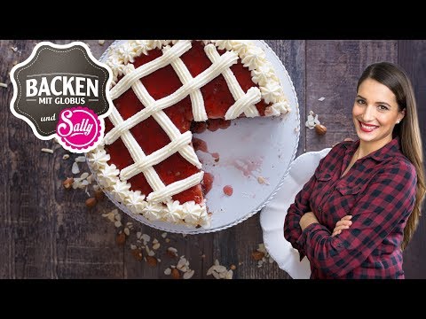 Linzer-Cremetorte mit Trauben-Birnengelee  | Backen mit Globus & Sallys Welt #40