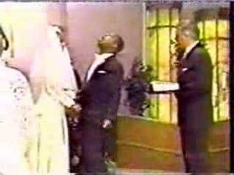shouting - The groom starts shouting when the preacher is annoucing the couple to be husband and wife...funny as hell!!!!!!!
