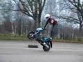 motor scooter, wheelies, stunt riding, stuntin