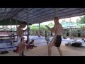 Will Elliott clinches with Kru Prathet at Tiger Muay Thai