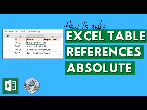 video-linktoworks-Excel Tables - Absolute Column and Cell References