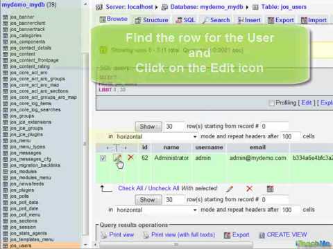 how to recover joomla admin username and password