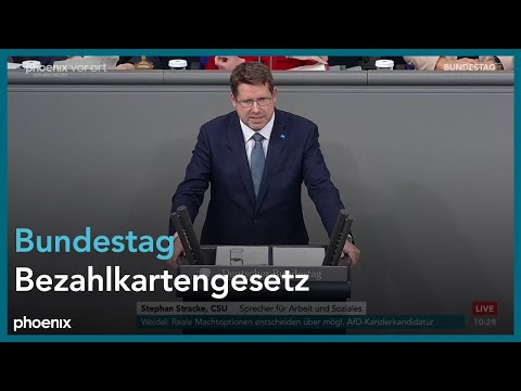 Bezahlkartengesetz: Debatte im Deutschen Bundestag am 21.03.2024