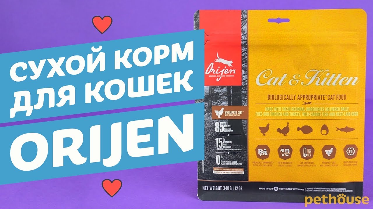 Сухой корм для кошек Orijen обзор линейки