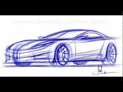 How to Draw Cars – Sketching a car in 3-4 View Vid 1