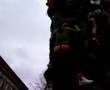 me climbing the wall in town for comic relief