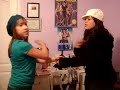 DemiLovatoAndSelenaGomez handshake. Nicole and Danielle Show