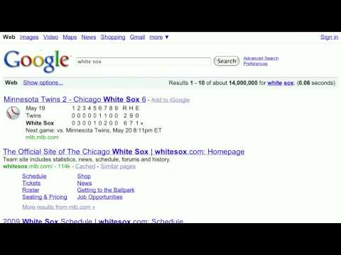 Sports Scores into Google Search