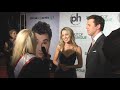 jay baruchel, krysten ritter, jessica st. clair and hayes macarthur talk with steph mackenzie from 97.1 the point about the movie she's out of my league on the red carpet at planet hollywood