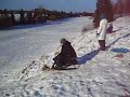 Tabogonning Down a Bankside of Aurajoki River, Lieto Finland