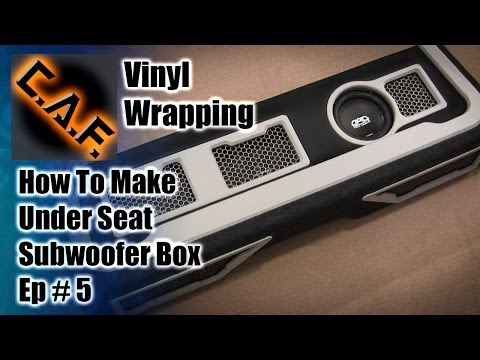Under Seat Subwoofer Box Enclosure - Video 5 Vinyl Carpet Wrapping -- CarAudioFabrication