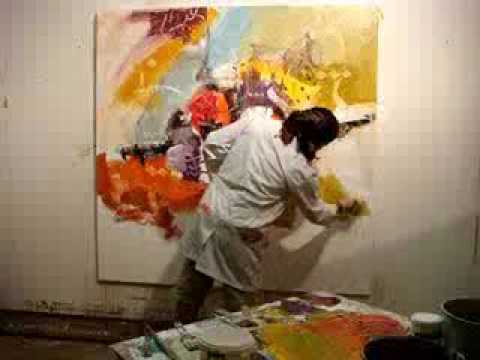 Abstract painting by Zaman Jassim لوحة تجريدية للفنان زمان جاسم