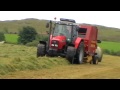 Baling with Massey-Ferguson - Raking with a Deere