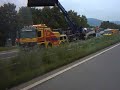 LKW-Bergung Autobahnunfall A92, Autokran
