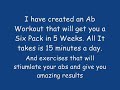 How to get a six pack in 15 minutes