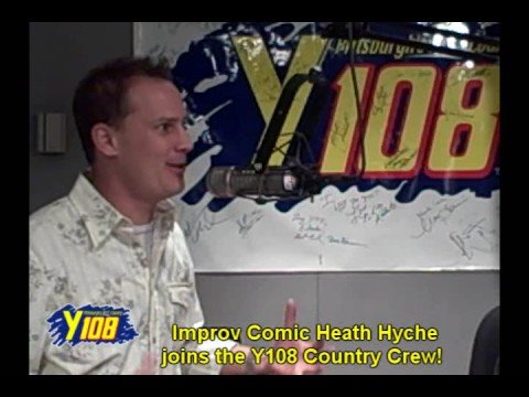 Comic Heath Hyche visits the Y108 Country Crew.