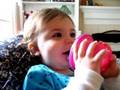 Silly Audrey drinks milk and chats