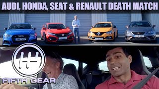 Honda Civic Type R, Seat Leon Cupra R, Renaultsport Megane, Audi S3 Sportback - FULL DEATHMATCH by Fifth Gear