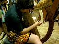 natalie playing the wire strung harp 3