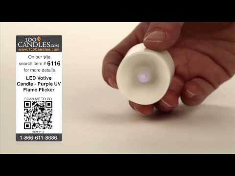 Battery Operated LED Votive Candle - Purple UV Flame Flicker