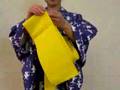 浴衣の着付け　半幅帯　文庫結び