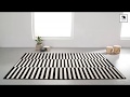 Teppich Panel Kunstfaser - Schwarz / Creme - 80 x 150 cm