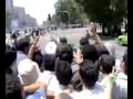 17 July 2009 Karoubi amongst protesters while tear gas is fired - Tehran
