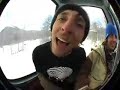 Snowboarding \"tight pants wide stance\"