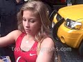 Shawn Johnson - Signing Autographs at David Letterman