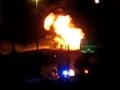 Gas Tanker Burns on Overpass (lots of flames, no explosions)