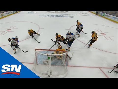 David Perron Sets Up Zach Sanford For Back Breaker Goal Vs. Bruins
