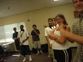 this is sax sectionals (alto tenor and bari)
after a long day playing music and marching we decide to play a game with a twist