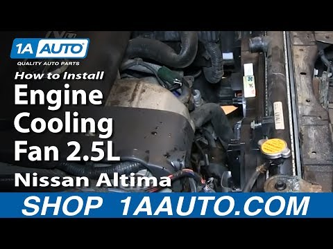 How To Install Replace Radiator Engine Cooling Fan 2.5L 2002-06 Nissan Altima