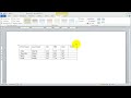 Using Tables in Word 2010 - Part 2