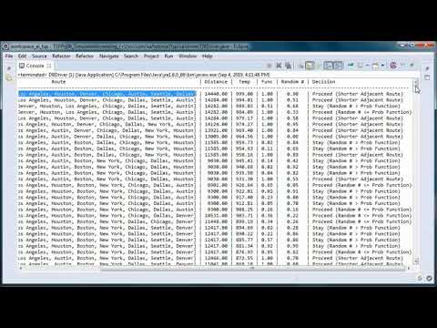 TSP + Simulated Annealing + SQLite DB + JAVA – Prototype Project