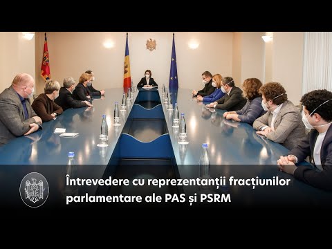 Президент Майя Санду обсудила с представителями парламентских фракций ПДС и ПСРМ военные действия в Украине 