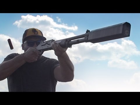 Silencer - first commercially-viable, full modular shotgun suppressor. We took the brand-new Salvo 12 shotgun suppressor to the mountains to shoot some clays - and we had a very quiet day. Check it...