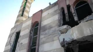 استهداف مسجد عائشة في مخيم الحسينية 1-1-2013 ج1
