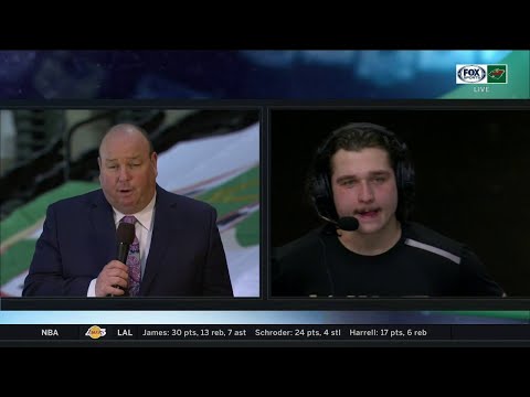 Calen Addison on his first NHL game