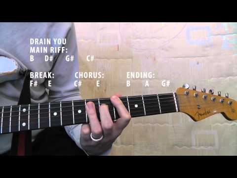 how to play drain you by nirvana on guitar