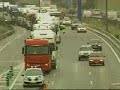 Grandes retenciones en la M-40 por huelga de transportistas