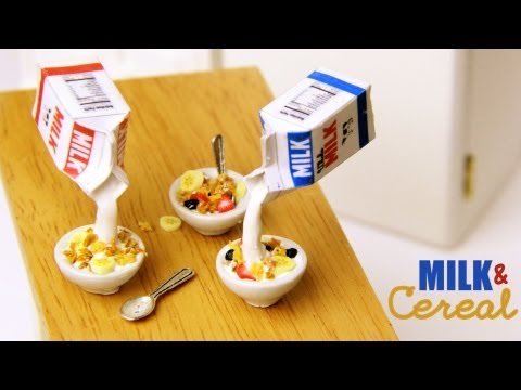Clay - Showing you how to make a miniature bowl of cereal with a carton of milk that is suspended in mid - air. The cereal and milk were made using polymer clay. MI...