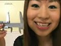 Japanese girl measuring her tongue