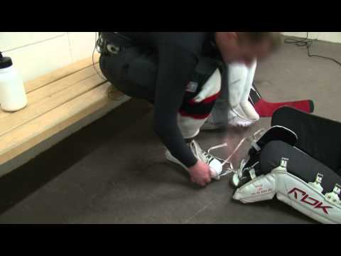 how to fasten goalie pads
