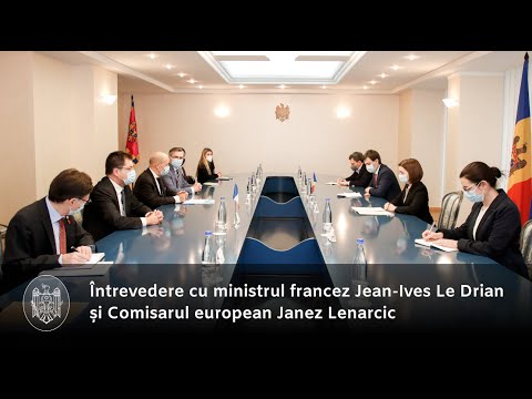 Президент Майя Санду провела встречу с министром европейских и иностранных дел Французской Республики Жаном-Ивом Ле Дрианом 