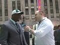 Brian Bassett talks with Vernon Gholston Brian Bassett talks with Vernon Gholston