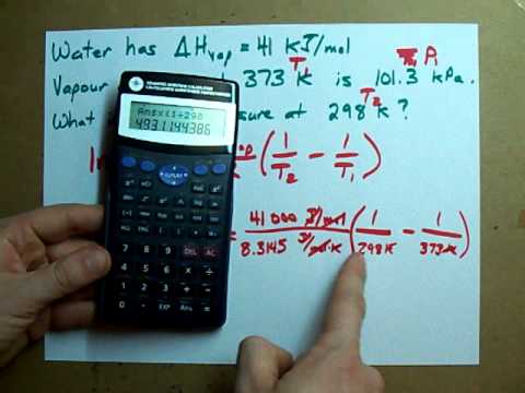 how to calculate vapor pressure