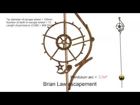 Brian Law - Brian Law's revised version of the Arnfield design, more information refer to http://brianlawswoodenclocks.blogspot.tw/2014/02/designing-new-gravity-escapeme...