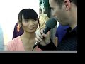bai ling talks with matthew schellhas at the celebrity vault art gallery