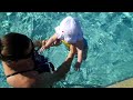 Karrington's first swim